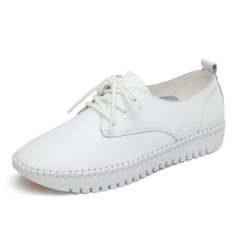 2019 New Breathable Lace Up Genuine Leather Flats Shoes Woman Sneakers Tenis Feminino Nurse Shoes Women White Shoes
2019 New Breathable Lace Up Genuine Leather Flats Shoes Woman Sneakers Tenis Feminino Nurse Shoes Women White Shoes