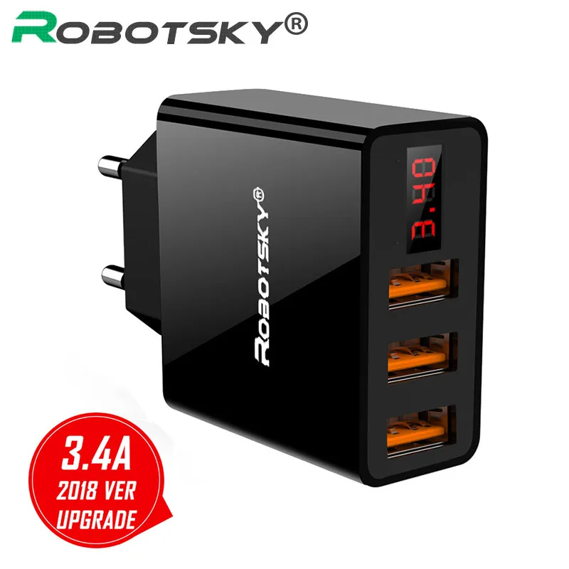 5V 3.4A Fast USB Phone Charger 3Port Travel USB Wall Charge Adapter LED Display US/EU Plug for iPhone Samsung Xiaomi Tablet
5V 3.4A Fast USB Phone Charger 3Port Travel USB Wall Charge Adapter LED Display US/EU Plug for iPhone Samsung Xiaomi Tablet