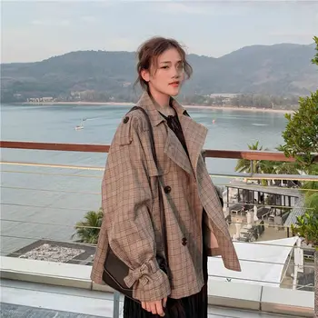 2019 Big Size New Short Plaid Windbreaker Jacket Fashion Leisure Suit Collar Classic Female Coat Autumn Loose Outerwears f1001
2019 Big Size New Short Plaid Windbreaker Jacket Fashion Leisure Suit Collar Classic Female Coat Autumn Loose Outerwears f1001