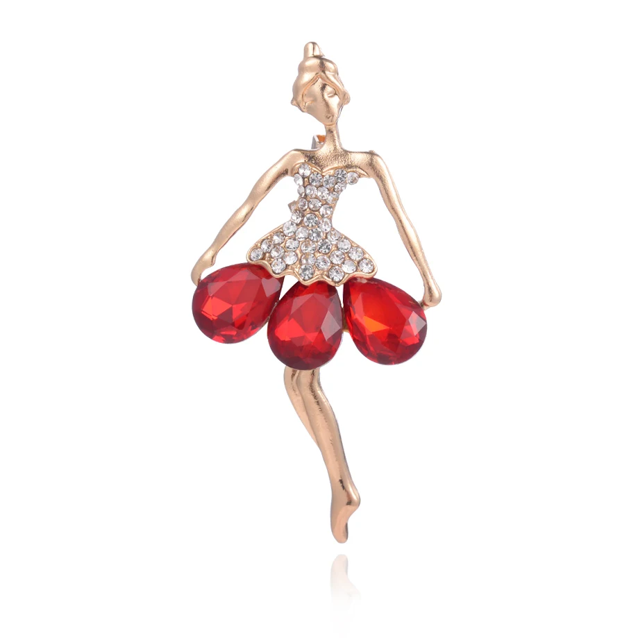 LUBOV Colorful Crystal Stone Skirt Multiple Rhinestones Inlaid Gold Color Metal Ballet Dancer Girl Brooches Pins Women Jewelry
LUBOV Colorful Crystal Stone Skirt Multiple Rhinestones Inlaid Gold Color Metal Ballet Dancer Girl Brooches Pins Women Jewelry