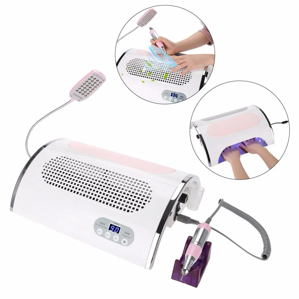 3 in 1 Multi-functional Electric Nail Drill Machine 54W Dust Suction Collector with LED Light Nail Art Mainicure Pedicure Tool
3 in 1 Multi-functional Electric Nail Drill Machine 54W Dust Suction Collector with LED Light Nail Art Mainicure Pedicure Tool