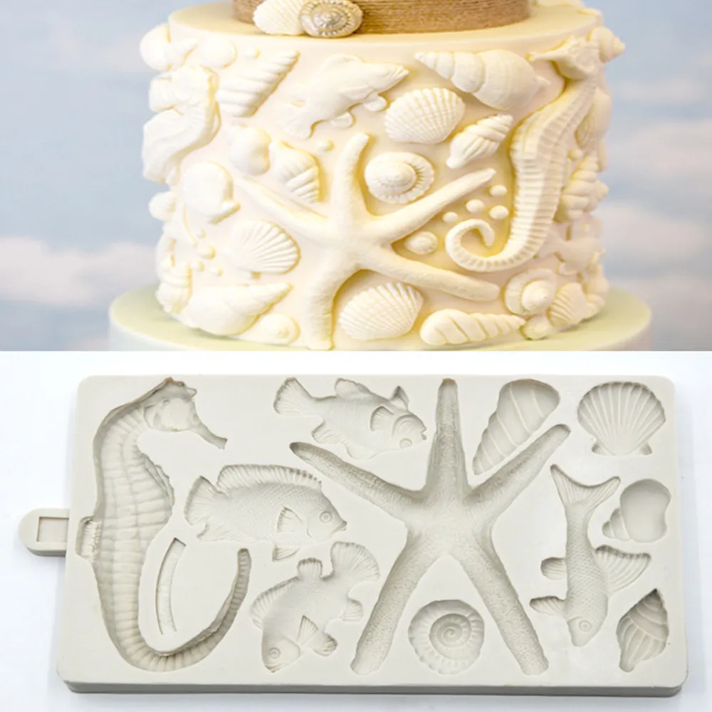Square denier sugar silica gel mould Ocean Series Shell Starfish Conch Seahorse Fish Fondant Cake Mold Chocolate Baking Mold
Square denier sugar silica gel mould Ocean Series Shell Starfish Conch Seahorse Fish Fondant Cake Mold Chocolate Baking Mold