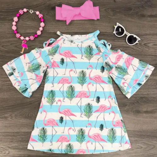 Fashionable Kids Baby Girls Cotton Casual Dress Princess Flamingo Printing Pagoda Sleeve Party Dresses+Pure Color Headband Gift
Fashionable Kids Baby Girls Cotton Casual Dress Princess Flamingo Printing Pagoda Sleeve Party Dresses+Pure Color Headband Gift