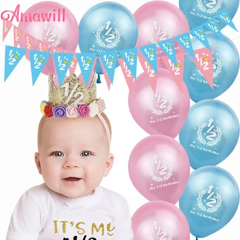 Amawill Half Birthday Party It's My 1/2 Birthday Banner Pink Blue Latex Balloons 6 Months Baby Shower Girl Boy Decorations 7D
Amawill Half Birthday Party It's My 1/2 Birthday Banner Pink Blue Latex Balloons 6 Months Baby Shower Girl Boy Decorations 7D