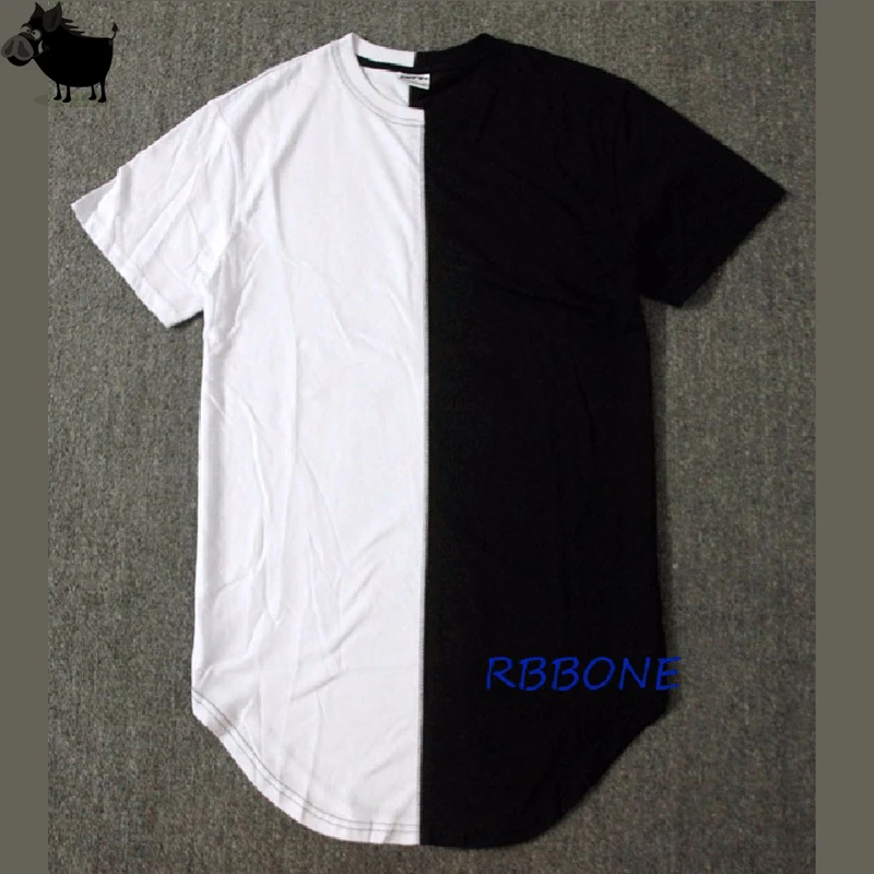 Мужская футболка в стиле хип хоп черная белая Повседневная с коротким рукавом