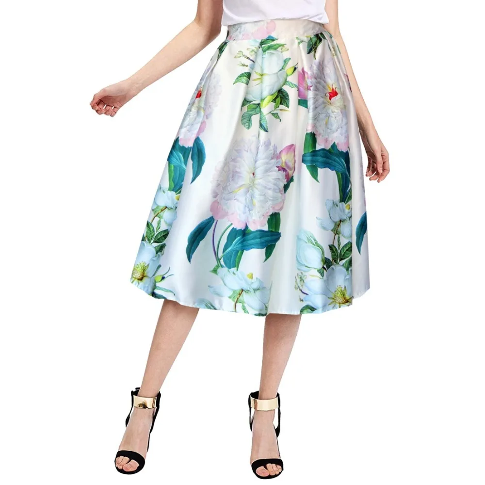 Midi Skirt For Women 2020 Summer Elastic Waist Flower Print Skirts Womens Vintage Knee Length A Line Skirt Ladies Elegant Skirts
Midi Skirt For Women 2020 Summer Elastic Waist Flower Print Skirts Womens Vintage Knee Length A Line Skirt Ladies Elegant Skirts