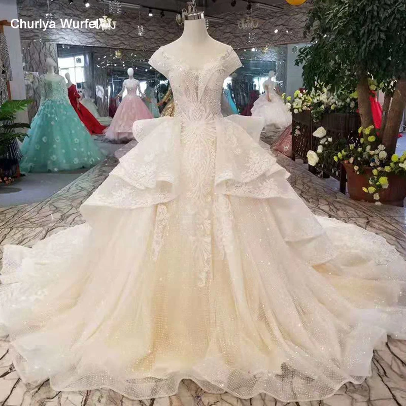 LS11098 champagne lace wedding dresses o neck see-through back wedding gown more layers with shiny long train Shopping Festival
LS11098 champagne lace wedding dresses o neck see-through back wedding gown more layers with shiny long train Shopping Festival