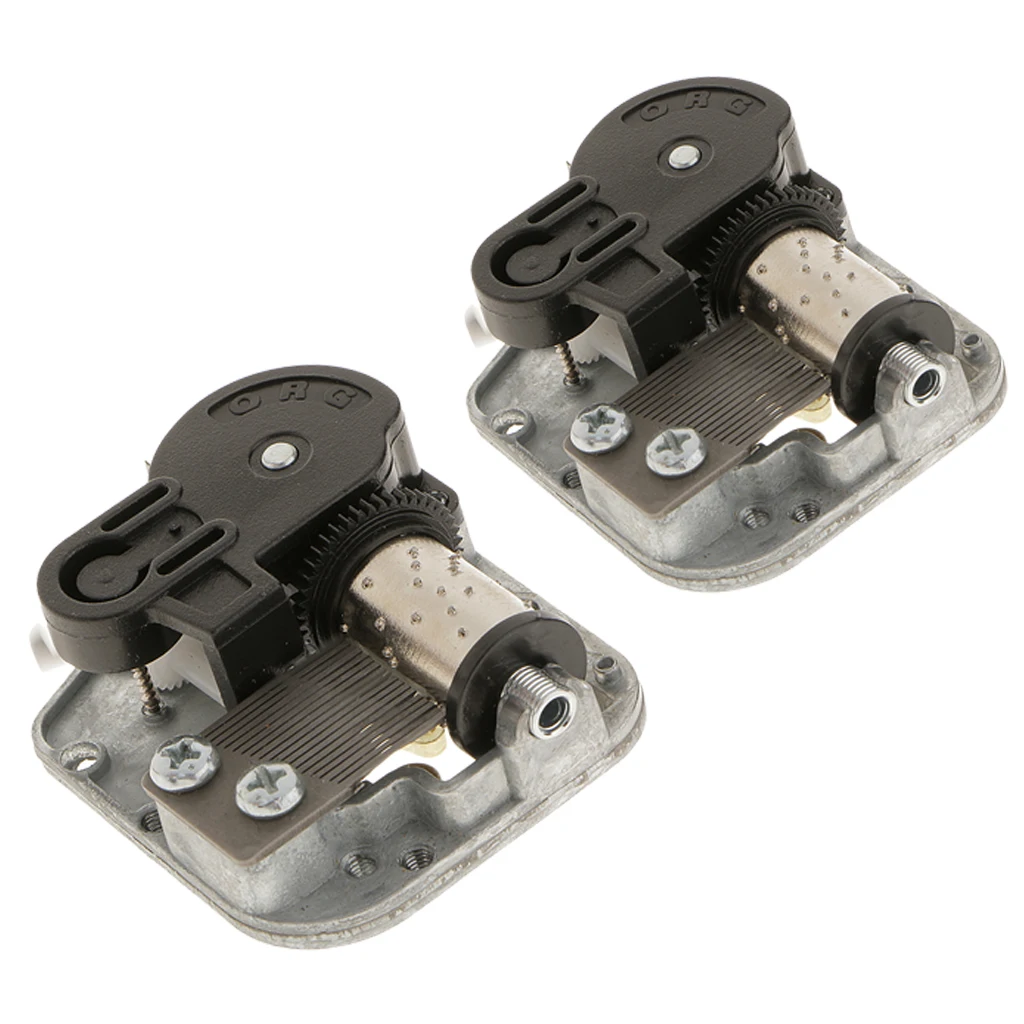 2 Songs Wind Up Musical Movement DIY Accessories for Music Box Silver Alloy