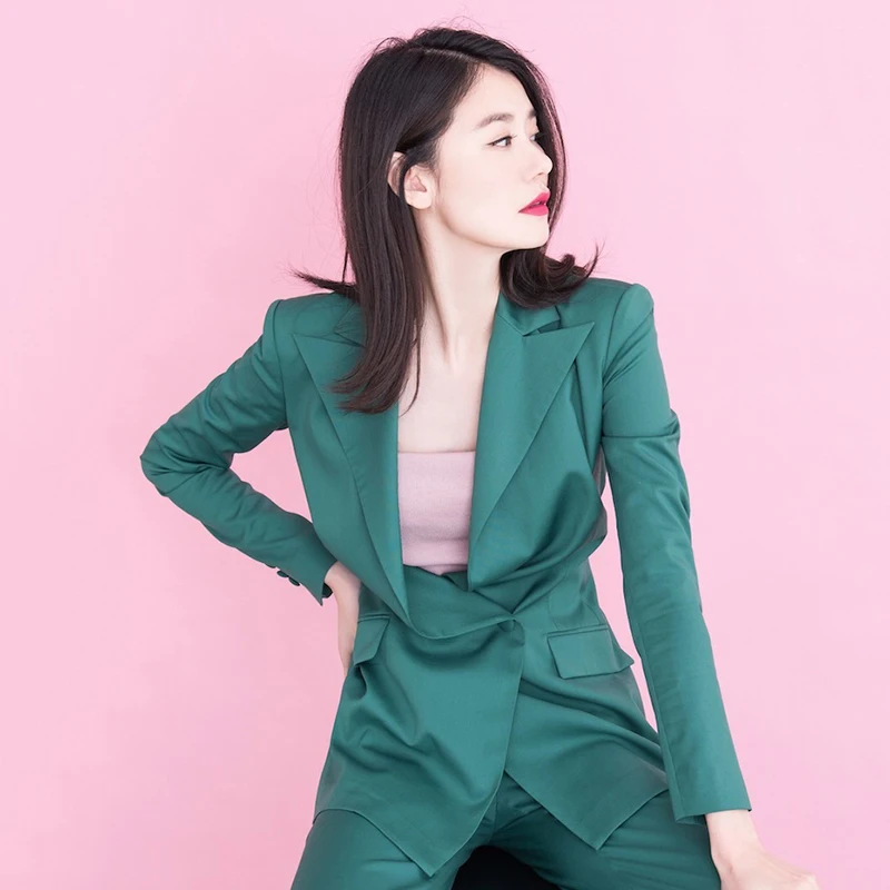 Work Korean Fashion Pant Suit 2 Piece Set for Women Slim Green Blazer Jacket +pants Office Business Lady Pant Set Outfit Y214
Work Korean Fashion Pant Suit 2 Piece Set for Women Slim Green Blazer Jacket +pants Office Business Lady Pant Set Outfit Y214