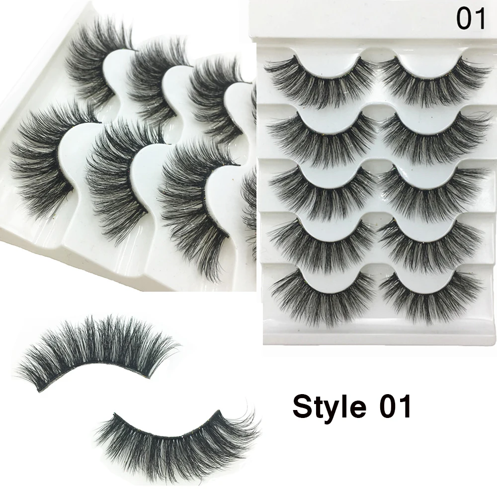 New 5 Pairs 2 Styles 3D Faux Mink Hair Soft False Eyelashes Fluffy Wispy Thick Lashes Handmade Soft Eye Makeup Extension Tools
New 5 Pairs 2 Styles 3D Faux Mink Hair Soft False Eyelashes Fluffy Wispy Thick Lashes Handmade Soft Eye Makeup Extension Tools