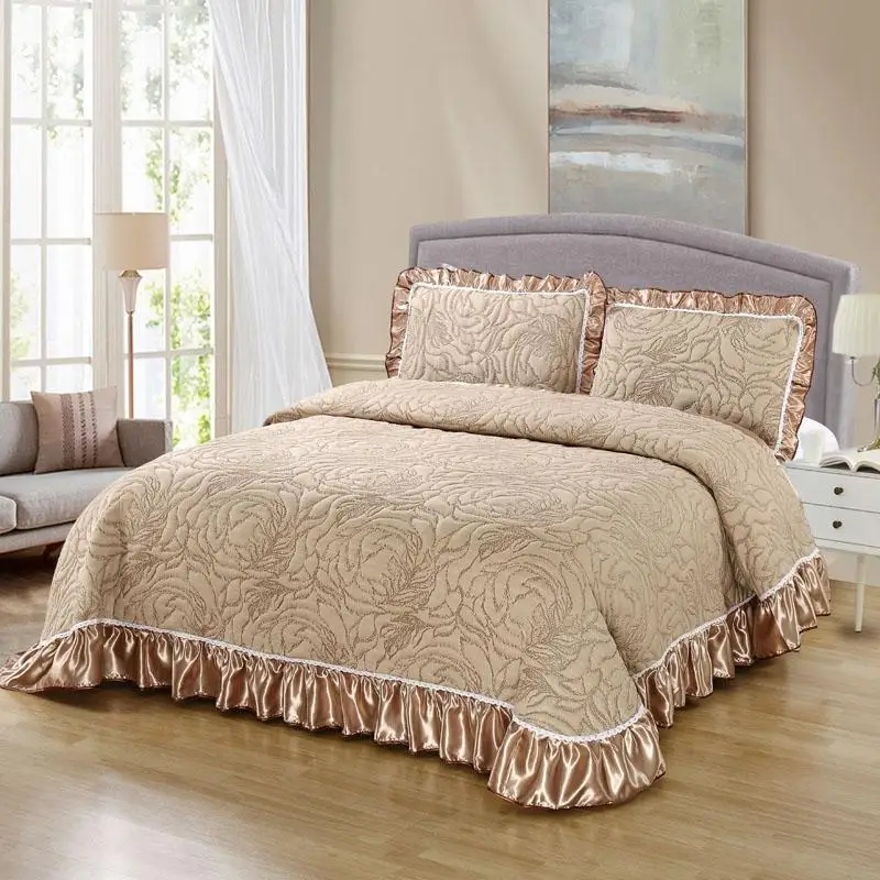 Waliicorners Luxury Knitted Cotton 3 Pieces Bedspread Comforter Set King Queen Size Bed Cover Set Mattress Topper Blanket With Pillowcases 24 HTB1L0VbaRKw3KVjSZFOq6yrDVXaz