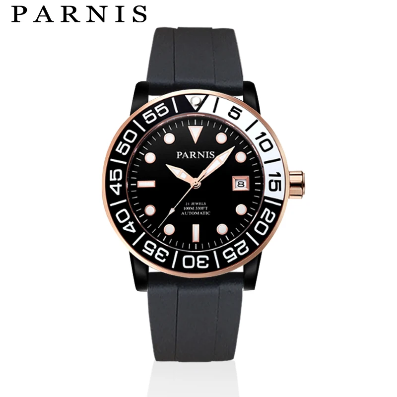 Parnis Mechanical Men Automatic Watch 42mm Sport Clock Luminous Black Case Diver Waterpoof Male Wristwatch relojes hombre 2018
Parnis Mechanical Men Automatic Watch 42mm Sport Clock Luminous Black Case Diver Waterpoof Male Wristwatch relojes hombre 2018