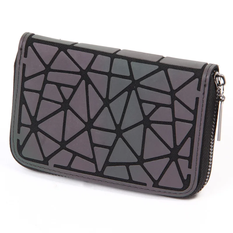 

Fashion Women Long Clutch Wallet Diamond Lattice Standard Purse Geometry Luminous Wallets For Girls Noctilucent Purse Card Holde