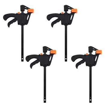 Plastic F Clamps Set 4-Piece, 100mm 4 inch Bar F Clamps Clip Grip Quick Ratchet Release Woodworking DIY Hand Tool Kit
Plastic F Clamps Set 4-Piece, 100mm 4 inch Bar F Clamps Clip Grip Quick Ratchet Release Woodworking DIY Hand Tool Kit