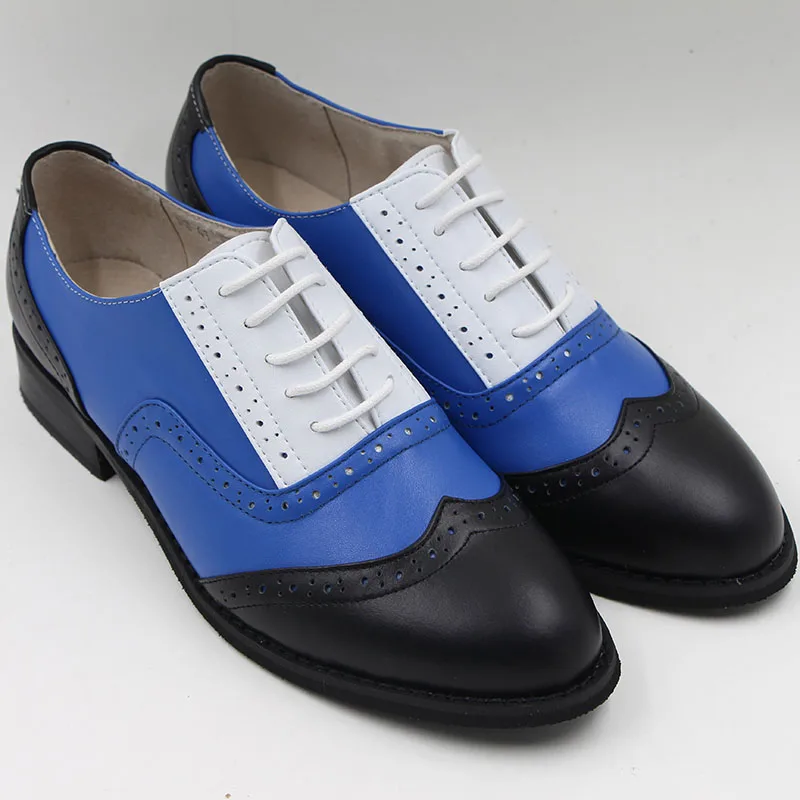 Genuine Leather Mixed Colors Blue White Vintage Oxford Shoes Women Bullock Derby Flat Shoes Skor Four Seasons Oxford Shoes Femme
Genuine Leather Mixed Colors Blue White Vintage Oxford Shoes Women Bullock Derby Flat Shoes Skor Four Seasons Oxford Shoes Femme