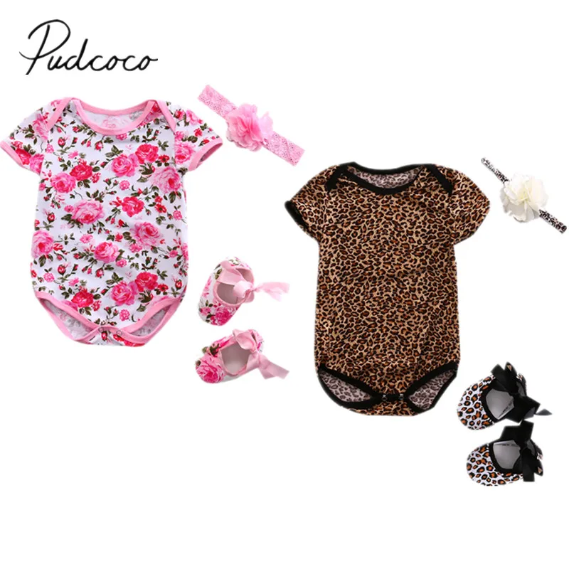 2018 Brand New Newborn Toddler Baby Girl Boy Romper 3PCS Short Sleeve Floral Leopard Print Jumpsuits+Headband+One Pairs Of Shoes
2018 Brand New Newborn Toddler Baby Girl Boy Romper 3PCS Short Sleeve Floral Leopard Print Jumpsuits+Headband+One Pairs Of Shoes