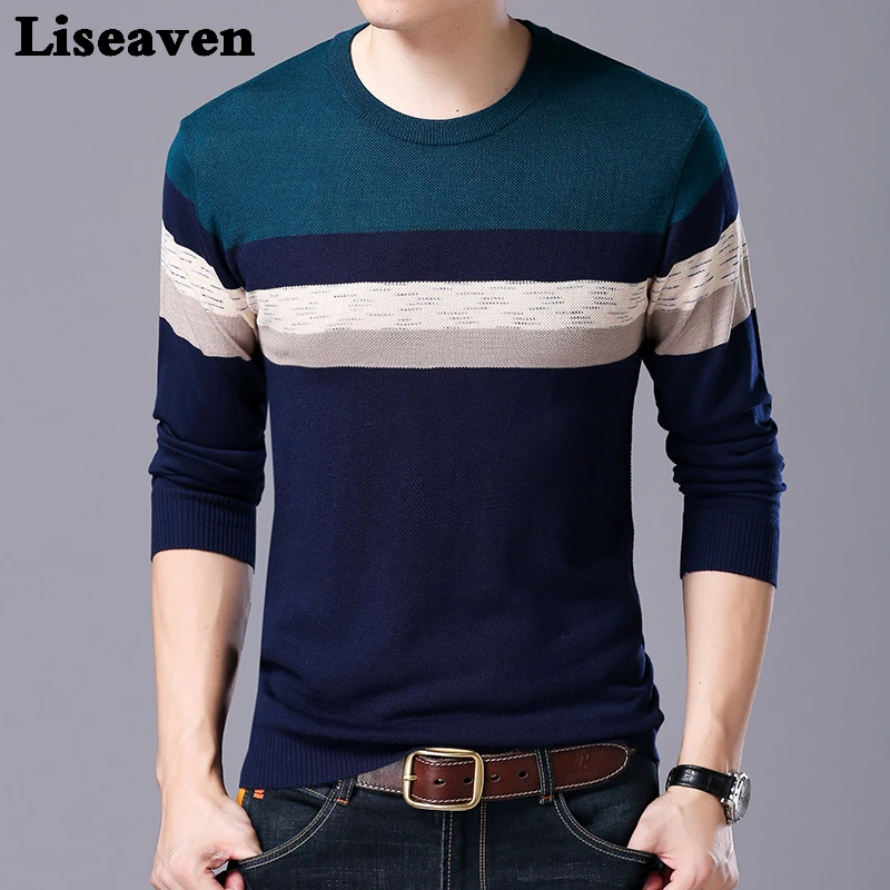 Мужской свитер с длинным рукавом Liseaven облегающий пуловер на осень зиму|Джемперы |