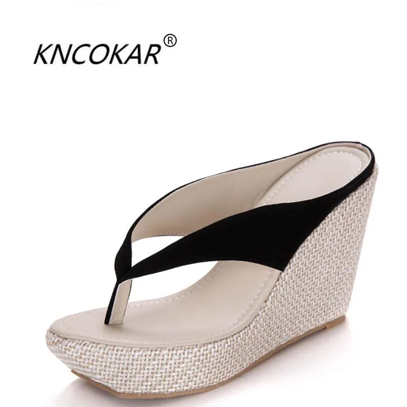 KNCOKAR Summer new lady bohemiah size fashionable comfortable muffin and thick bottom slope heel flip-flops size 34-41
KNCOKAR Summer new lady bohemiah size fashionable comfortable muffin and thick bottom slope heel flip-flops size 34-41