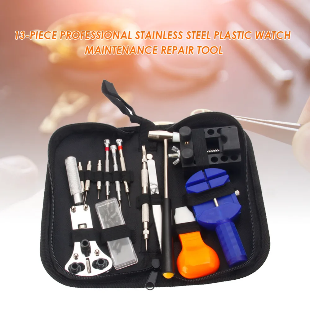13pcs Pro Watch Repair Tool Screw Hands Tool Set Stainless Steel Plastic for Household Watch Maintenance Repair Tools Accessory
13pcs Pro Watch Repair Tool Screw Hands Tool Set Stainless Steel Plastic for Household Watch Maintenance Repair Tools Accessory