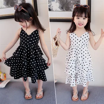 New Summer Fit 1-7 Years Girls Sling Dress Polka Dot Children Chiffon Layered Dress White and Black Baby Girl Clothes
New Summer Fit 1-7 Years Girls Sling Dress Polka Dot Children Chiffon Layered Dress White and Black Baby Girl Clothes