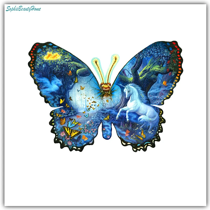 

Sophie beauty home 5D DIY Diamond Embroidered Butterfly Dream Animal Forest Cross stitch Diamond Pattern Mosaic Wall Sticker