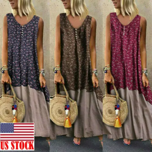 Retro Long Dress Women Sleeveless Boho Cotton Linen Loose Maxi Dress Kaftan Floral Summer Beach Holiday Dresses Vestido 3XL 2019
Retro Long Dress Women Sleeveless Boho Cotton Linen Loose Maxi Dress Kaftan Floral Summer Beach Holiday Dresses Vestido 3XL 2019