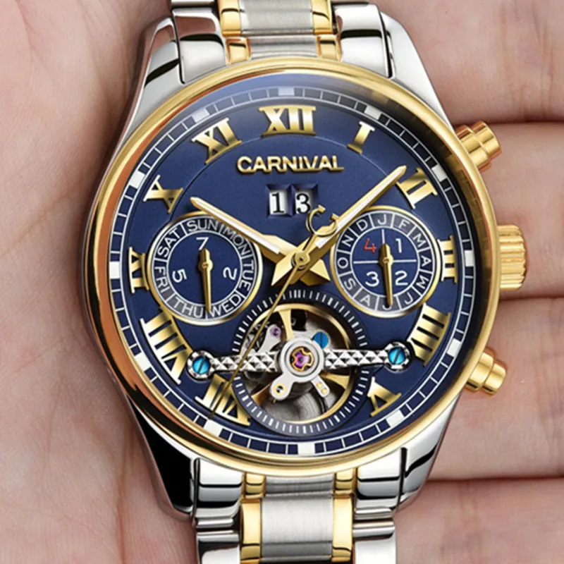Carnival tourbillon hot automatic mechanical brand men's watches fashion army sports waterproof luminous watch luxury 316L steel
Carnival tourbillon hot automatic mechanical brand men's watches fashion army sports waterproof luminous watch luxury 316L steel