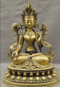 xd 001587 19" Tibet Bronze Buddhism Pray Bless Lotus White Tara Buddha Goddess Statue
xd 001587 19" Tibet Bronze Buddhism Pray Bless Lotus White Tara Buddha Goddess Statue