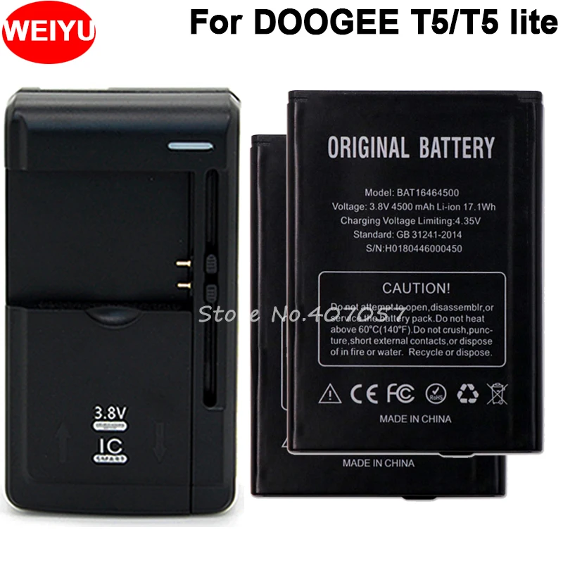 2 шт. Для DOOGEE T5 lite Батарея мА/ч. Аккумулятор Bateria Batterij аккумулятор BAT16464500 4500 мА/ч +