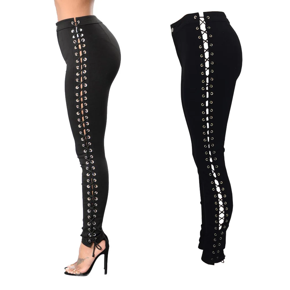 Women Side Lace up Pencil Tight Pant Sexy Cross Bandage Trousers Skinny Jeans High Quality Pocket Pants pantalon jeans femme
Women Side Lace up Pencil Tight Pant Sexy Cross Bandage Trousers Skinny Jeans High Quality Pocket Pants pantalon jeans femme