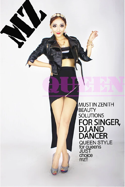 S-XXXL Dj women's brand stage singer Korea 2ne1 atmospheric models black motorcycle leather jacket skirt costumes swallowtail
S-XXXL Dj women's brand stage singer Korea 2ne1 atmospheric models black motorcycle leather jacket skirt costumes swallowtail
