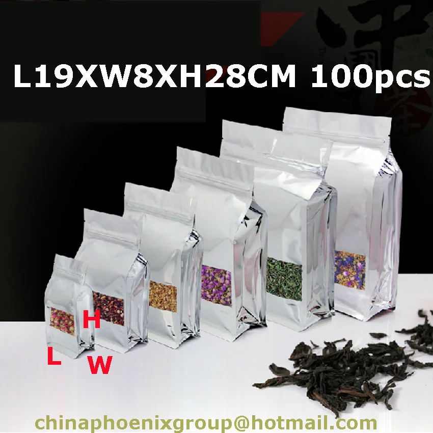 Бесплатная доставка 100X L19 * W8 H28 Высококачественная упаковка продуктов мешки из