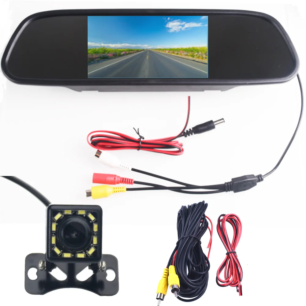 

Night Vision Reverse CCD 12 LED Rear View Camera With 5" TFT Parking Monitor for opel astra h Corsa B D E