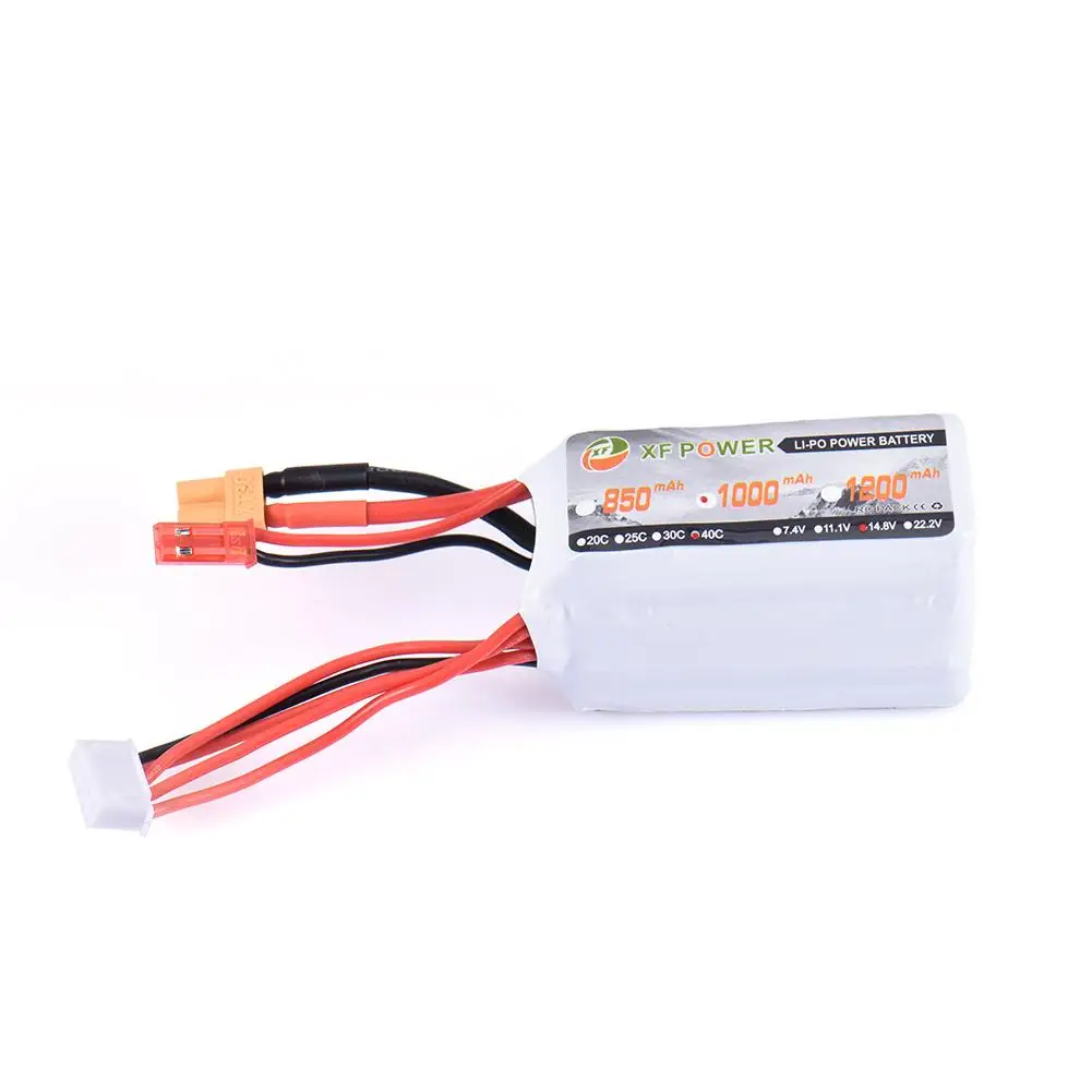 XF 1000mAh 14.8V 40C 4S JST Connector XT30 Plug Rechargeable Lithium Battery for Remote Control Toy
XF 1000mAh 14.8V 40C 4S JST Connector XT30 Plug Rechargeable Lithium Battery for Remote Control Toy