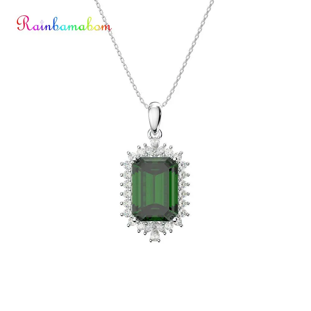 Rainbamabom Vintage 925 Solid Sterling Silver Emerald Gemstone Diamonds White Gold Women Pendant Necklace Fine Jewelry Wholesale
Rainbamabom Vintage 925 Solid Sterling Silver Emerald Gemstone Diamonds White Gold Women Pendant Necklace Fine Jewelry Wholesale