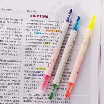 3 pcs/pack Kawaii Highlighter Marker Japanese Stationery Double Head Watercolor Marking Pens for Painting Office School Supplies
3 pcs/pack Kawaii Highlighter Marker Japanese Stationery Double Head Watercolor Marking Pens for Painting Office School Supplies