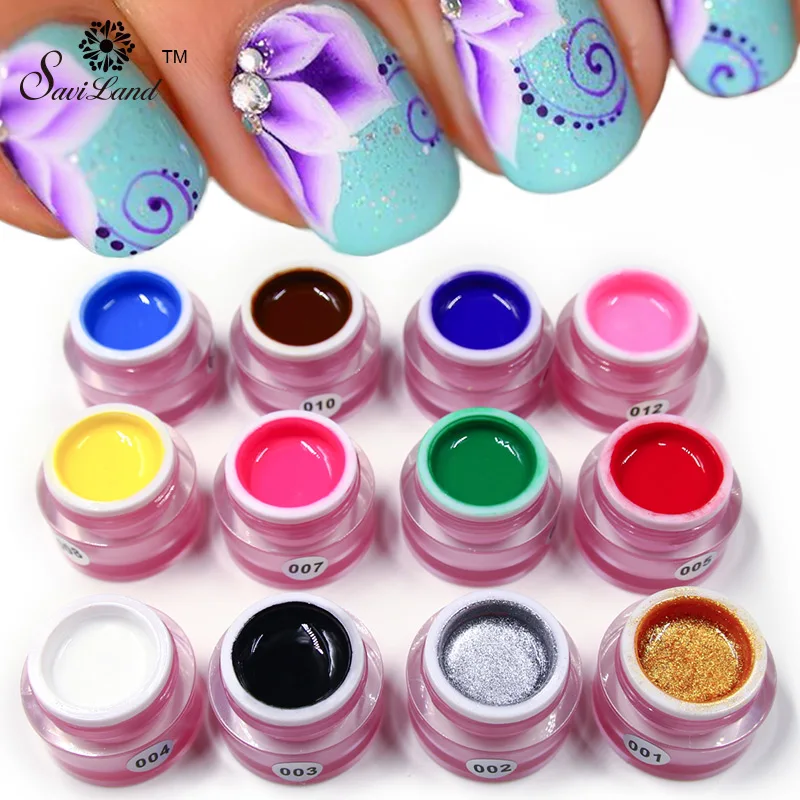 Saviland 1pcs Painting Gel Polish Draw Painting Colors UV Gel 12 Colorful Long-lasting Vernis Shiny Glitter Nail Polish
Saviland 1pcs Painting Gel Polish Draw Painting Colors UV Gel 12 Colorful Long-lasting Vernis Shiny Glitter Nail Polish