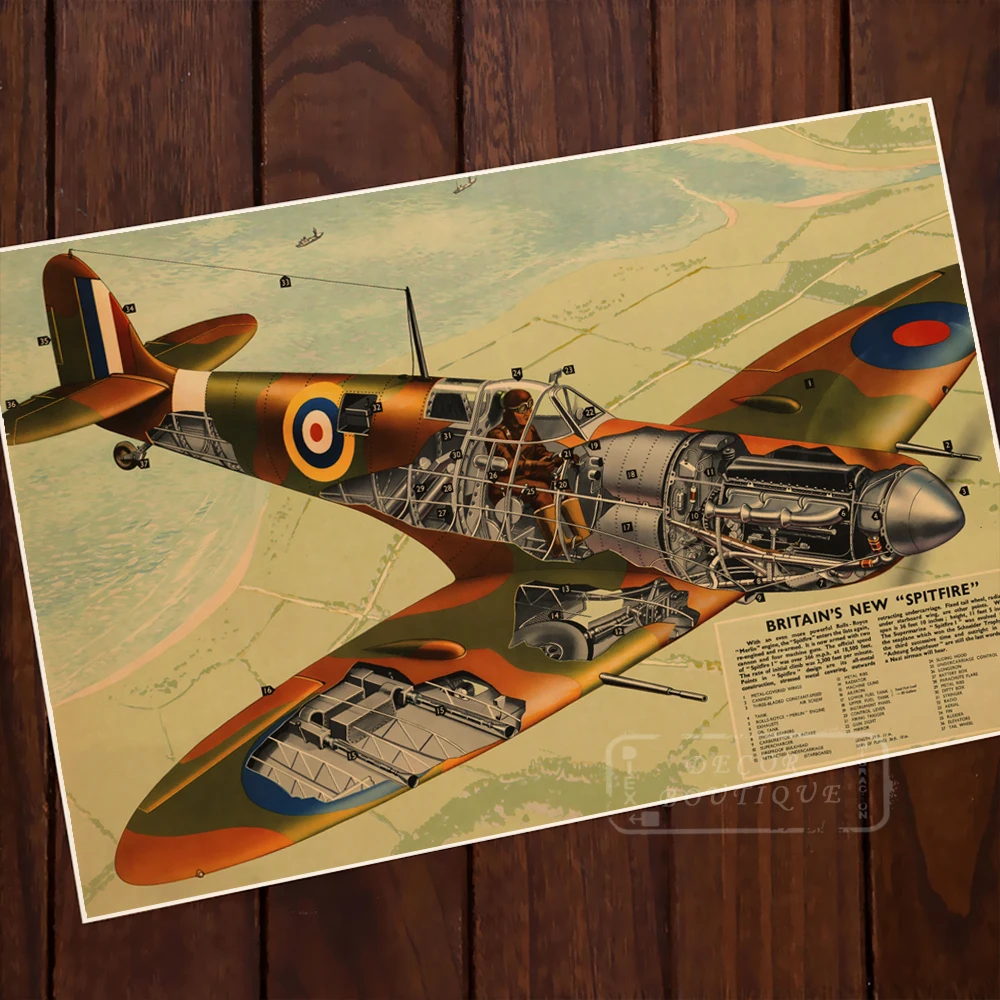 Britain Aircraft WW2 Airplane Structure Chart Poster Vintage Retro Canvas Painting DIY Wall Paper Posters Home Gift Decoration 
Britain Aircraft WW2 Airplane Structure Chart Poster Vintage Retro Canvas Painting DIY Wall Paper Posters Home Gift Decoration