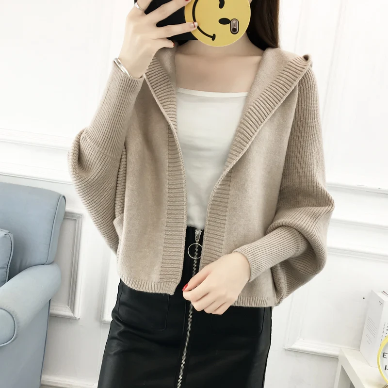 Women Cardigans Autumn Winter Warm Hooded Knitted Jacket Batwing Sleeve Short Sweaters Coat Ladies Elegant Loose Cardigan SF869
Women Cardigans Autumn Winter Warm Hooded Knitted Jacket Batwing Sleeve Short Sweaters Coat Ladies Elegant Loose Cardigan SF869