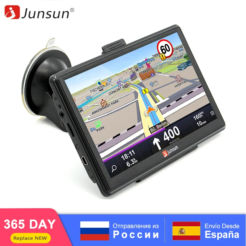 

Junsun 7" Capacitive Car GPS Navigation Automobile navigator FM Bluetooth Europe/Russia Free Map Vehicle gps Truck map Sat nav