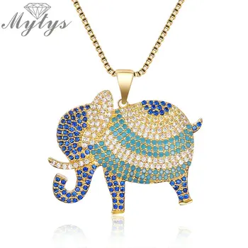 Mytys Romantic Fashion Ethnic Elephant Pendant Necklace Statement Animal Pattern Colorful Pave Crystal Vacation Jewelry CN351
Mytys Romantic Fashion Ethnic Elephant Pendant Necklace Statement Animal Pattern Colorful Pave Crystal Vacation Jewelry CN351