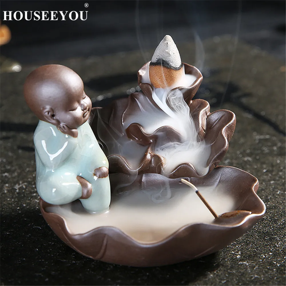 HOUSEEYOU Little Monk Backflow Incense Burner Home Decor Ice Crack Ceramic Waterfall Incense Holder Aroma Censer Fragrance
HOUSEEYOU Little Monk Backflow Incense Burner Home Decor Ice Crack Ceramic Waterfall Incense Holder Aroma Censer Fragrance