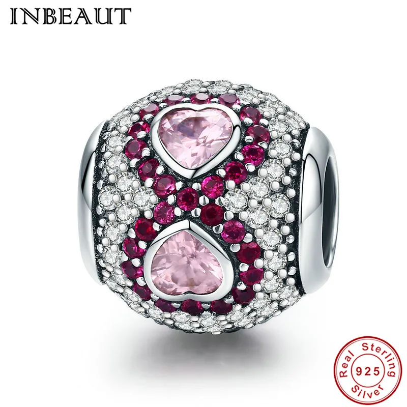 INBEAUT 100% Real 925 Sterling Silver Endless Love Pink Heart Zircon Stone Wine Red&White CZ Beads fit s925 Charm Bracelet
INBEAUT 100% Real 925 Sterling Silver Endless Love Pink Heart Zircon Stone Wine Red&White CZ Beads fit s925 Charm Bracelet