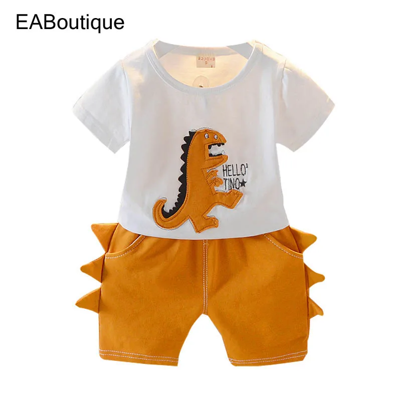 EABoutique cute cartoon print Cotton short sleeve Tshirt+shorts kids clothes boys O-neck baby boy outfit for 0-4 year Q0313
EABoutique cute cartoon print Cotton short sleeve Tshirt+shorts kids clothes boys O-neck baby boy outfit for 0-4 year Q0313