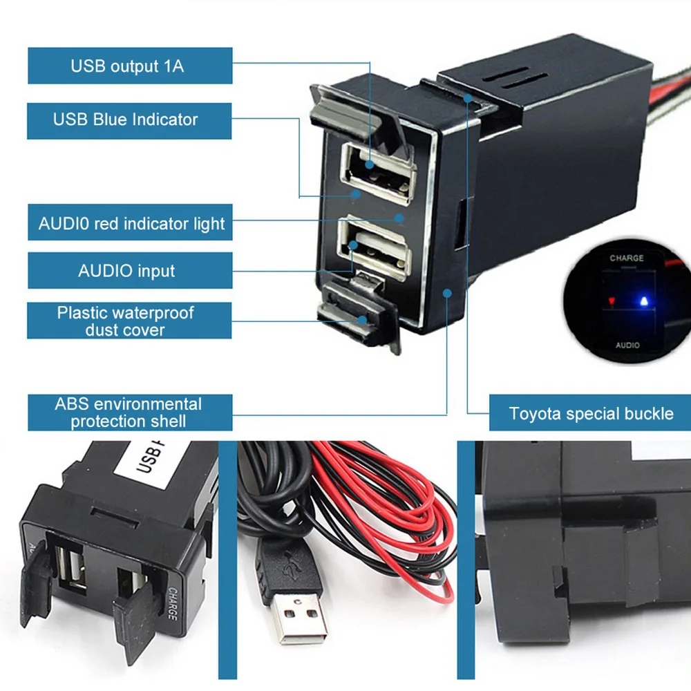 5V 2.1A Audio Car Charger Dual USB Socket Car Charger Mobile Phones Navigation GPS Tracker USB Charger Adapter For Toyota Cars
5V 2.1A Audio Car Charger Dual USB Socket Car Charger Mobile Phones Navigation GPS Tracker USB Charger Adapter For Toyota Cars
