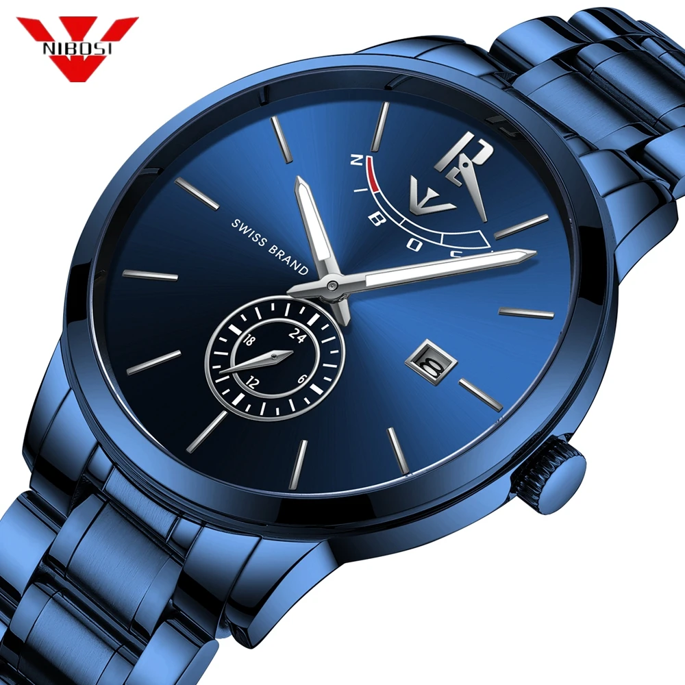 NIBOSI Men Watches Luxury Chronograph Waterproof Quartz Watch Clock Fashion Male Blue Watch Relogio Masculino With Retail Box
NIBOSI Men Watches Luxury Chronograph Waterproof Quartz Watch Clock Fashion Male Blue Watch Relogio Masculino With Retail Box