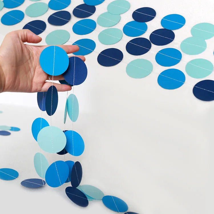 1pc 4M Round Paper Garland for Baptism Hanging Circle String Paper Garland Blue Wedding Party Home Decoration Christmas Supplies 
1pc 4M Round Paper Garland for Baptism Hanging Circle String Paper Garland Blue Wedding Party Home Decoration Christmas Supplies
