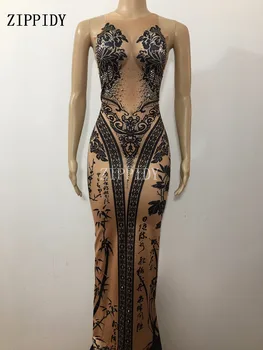 Flash Flowers Printed Bright Crystals Dress Nightclub Performance Dance Wear Prom DS Female Singer Dresses Big Stretch Clothes
Flash Flowers Printed Bright Crystals Dress Nightclub Performance Dance Wear Prom DS Female Singer Dresses Big Stretch Clothes