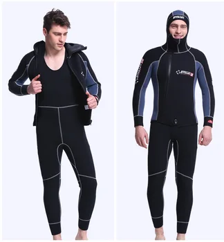 DIVE&SAIL 2 piece 5MM SCR neoprene men's wetsuit hooded diving suit zipper split diving suit double professional Thicken warm
DIVE&SAIL 2 piece 5MM SCR neoprene men's wetsuit hooded diving suit zipper split diving suit double professional Thicken warm
