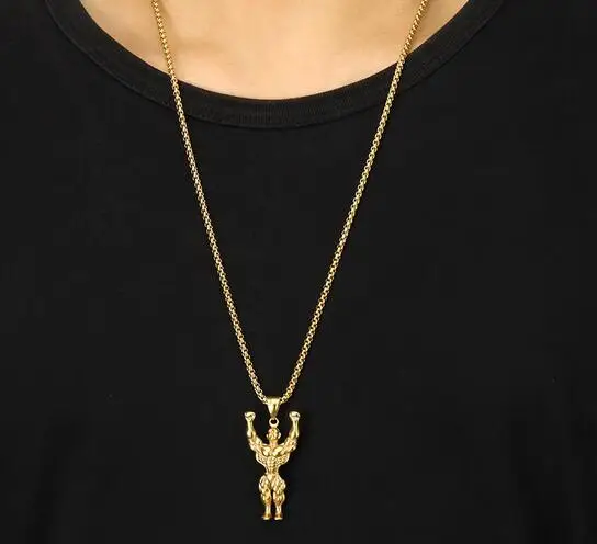 New trend European and American bodybuilding muscle men and women pendant necklace
New trend European and American bodybuilding muscle men and women pendant necklace